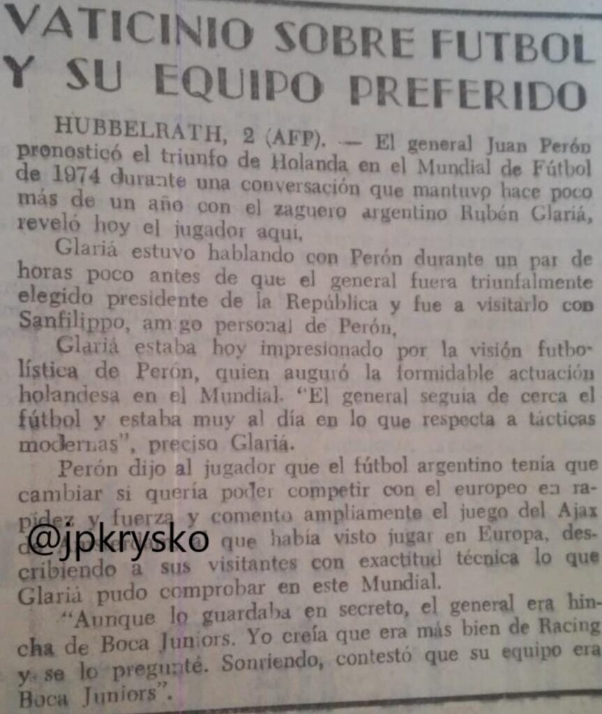 13. selecciÓn 1974 sobre peron hincha de boca